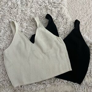 Lululemon knit ribbed cropped tank pair